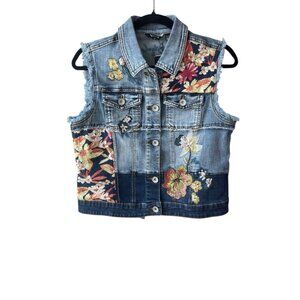 Desigual Women's Embroidered Denim Vest